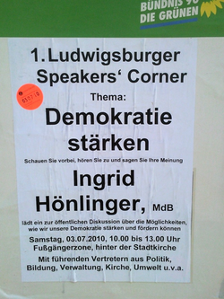 Kurzbericht vom 1. Ludwigsburger Speakers’ Corner