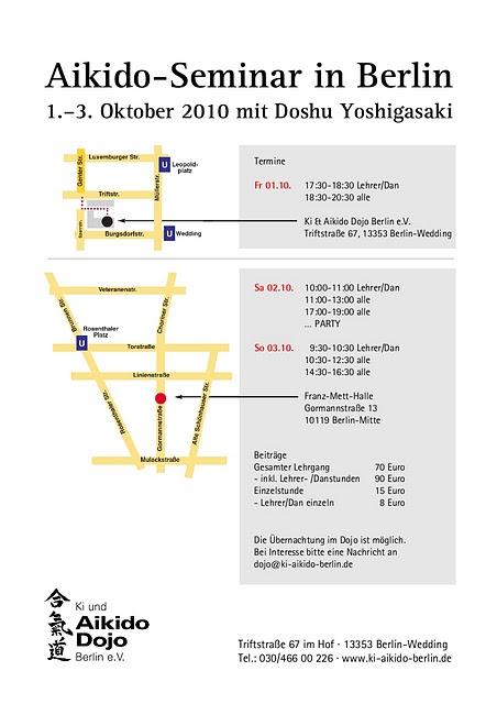 Herbst-Seminar mit Doshu Yoshigasaki Sensei in Berlin