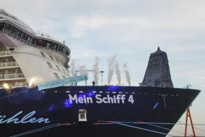 KIEL, GERMANY - JUNE 05: (EDITOR'S NOTE: Images only to be used in positive context and in connection with the naming ceremony of 'Mein Schiff 4') Franziska van Almsick during the naming ceremony of the cruise ship 'Mein Schiff 4' on June 5, 2015 in Kiel, Germany.  (Photo by Isa Foltin/Getty Images for TUI Cruises)