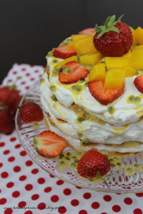 Alles Käse Pfannkuchen Torte Mango Maracuja Erdbeere Foodblog Himbeerprinzesschen