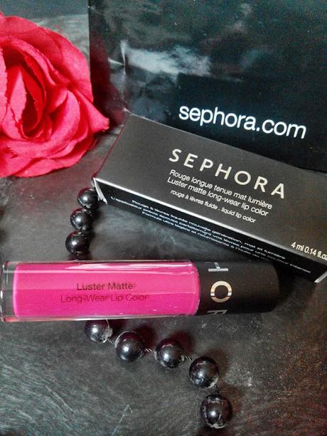 Sephora Luster Matte Long-Wear Lip Color  * Mulberry Luster *  Swatches & Review