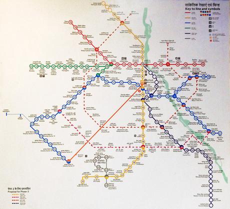 Delhi-Metro-Linien-Karte