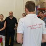 Das Sommerfest der Maisterei mit Tag der offenen Türe in Solms Rob bei der Führung durch die Bäckerei