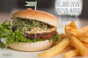 Veganer Linsen-Mandel-Sprossen-Burger