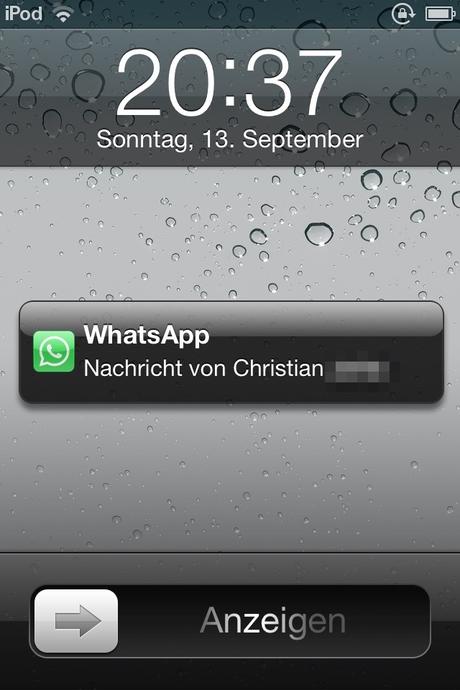 WhatsApp Benachrichtigung iOS 6