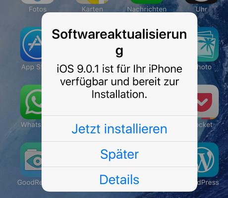 Apple Update auf ios 9.0.1