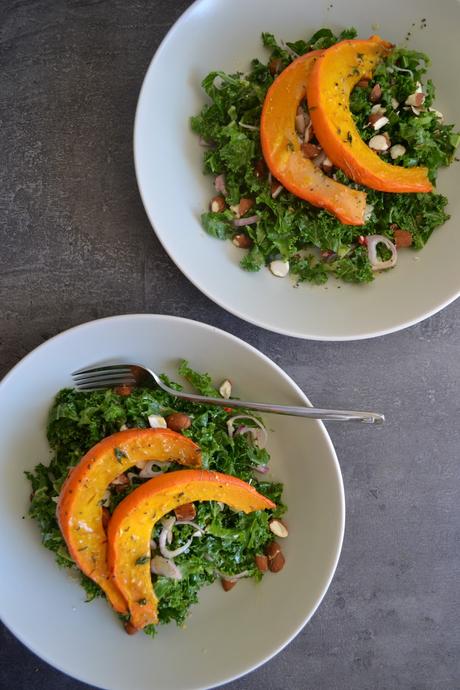 Savoury Wednesday: Kürbis-Grühnkohl Salat mit Orangen-Mohn Dressing
