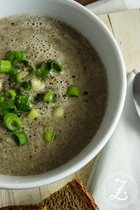 gesunde Champignon-Creme-Suppe mit Lauchzwiebeln | Zuckergewitter.de