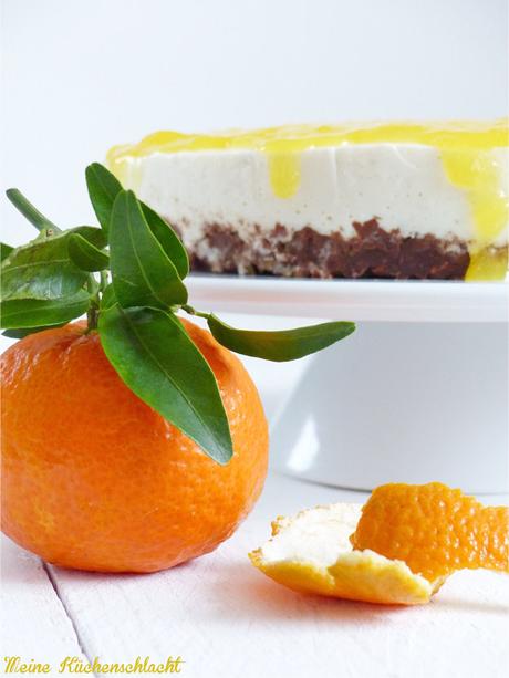 Grüntee & Mandarinen Joghurt Torte mit Schoko knusper Boden / Degustabox Oktober