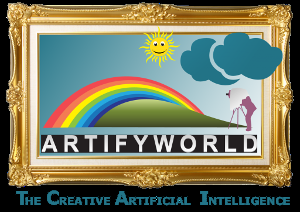 ArtifyWorld - Logo. ArtifyWorld - The Creative Artificial Intelligence. ArtifyWorld ...denn es ist DEINE Kunst. www.artifyworld.com