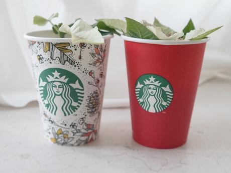 Dekoidee: Coffee-To-Go-Becher als Blumentöpfe II Blogmas #10