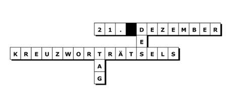 Kuriose Feiertage - 21. Dezember - Tag des Kreuzworträtsels – der internationale Crossword Puzzle Day (c) 2015 Sven Giese