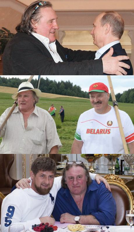 Depardieu mit Putin. Depardieu mit Lukaschenko. Depardieu mit Kadyrow.