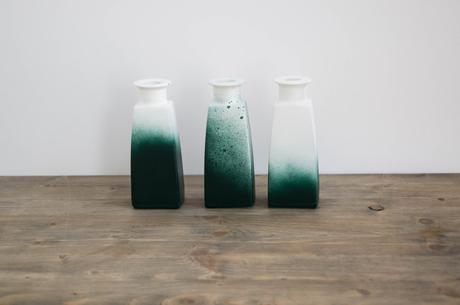 schereleimpapier für FROSCHBLOG: Grünes Vasen-Upcycling