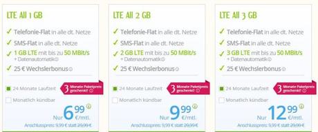 winSIM: neue LTE Allnet Flat Tarife ab 6,99 € mtl.!