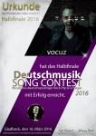 Deutschmusik Song Contest: Urkunden fürs Halbfinale 2016