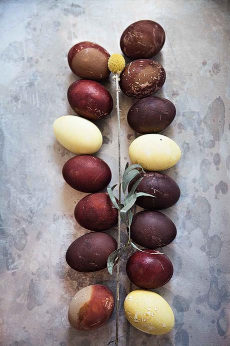 Easter eggs in natural colour