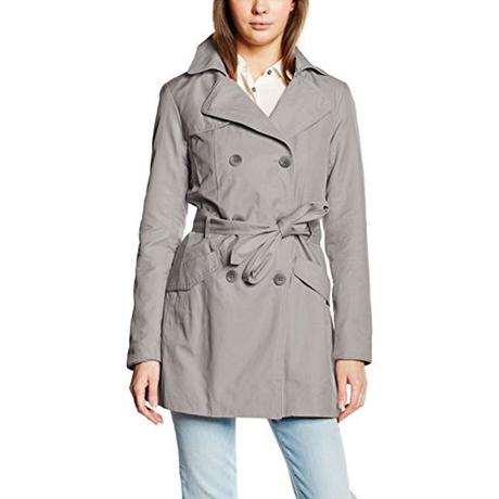 Only Damen Trenchcoat Mantel Gr. 34 (Herstellergröße: S), Grau (Ash)