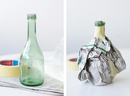[Nachmachtipp] Pappmaché Vasen aus Flaschen und Buchseiten