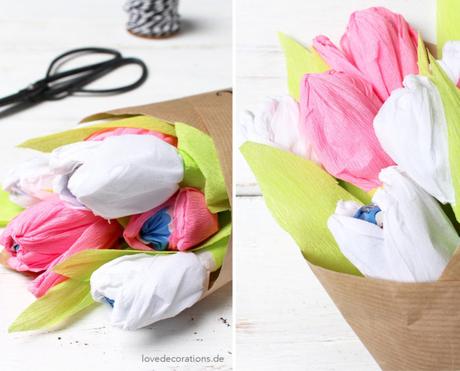 DIY Tulpen mit Bonbons – Der etwas andere Blumenstrauß zum Muttertag Tulpenstrauß Bonbons Muttertag 24