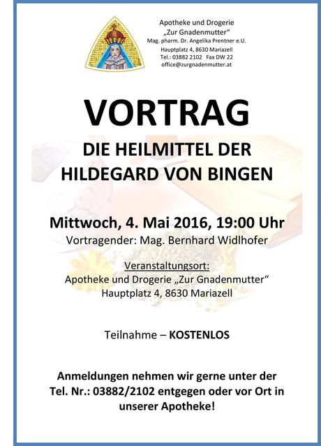 Einladung zum Vortrag „Heilmittel der Hildegard von Bingen“