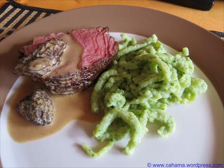 Bärlauchspätzle comp_CR_IMG_9099_Kalbrücken_Morchelrahmsauce__Bärlauchspätzle