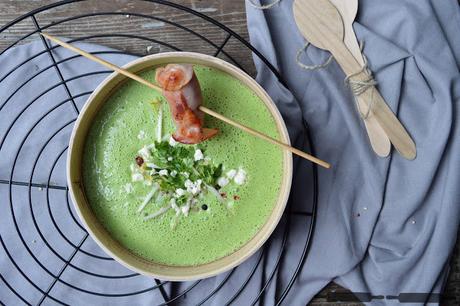 Spinat Gurken Suppe mit Datteln im Speckmantel / Spinach Cucumber Soup