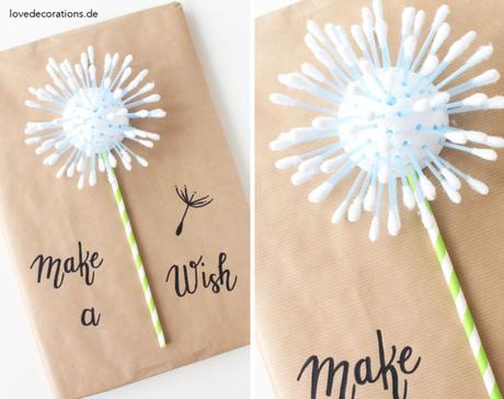DIY Geschenkverpackung: Die Pusteblume und zu welcher Auspack-Gruppe ich gehöre DIY Geschenkverpackung Pusteblume