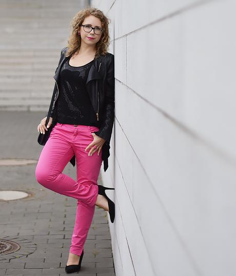 Outfit: Pink Pants and Black