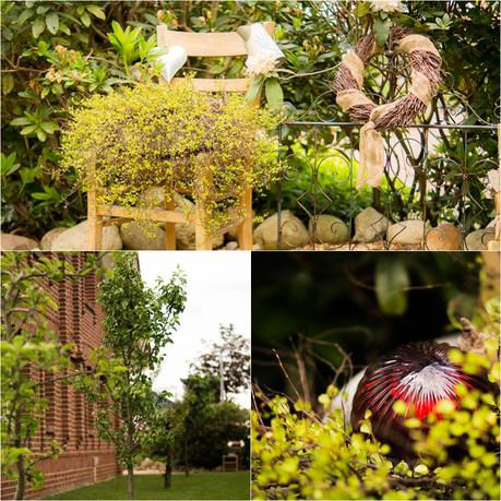Blog + Fotografie by it's me | fim.works | Ein Garten im Norden | Collage vom Spalierobstgarten | Deko mit Holzstuhl und Metallzaun