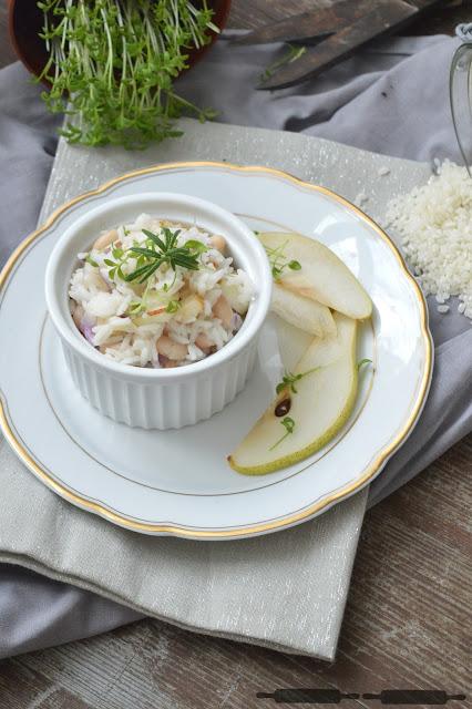 Bohnen Risotto mit Birnen und Kresse / Beans Risotto with Pears Bohnen Risotto mit Birnen und Kresse / Beans Risotto with Pears