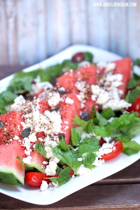 [cooks...] Water Melon Feta Salad with Berry Flavour {Big Flavour}