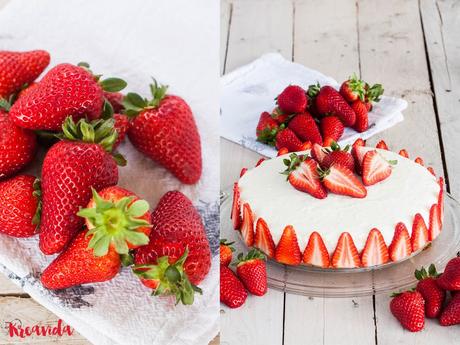 White Cheesecake – ein himmlischer Käsekuchen mit Erdbeeren