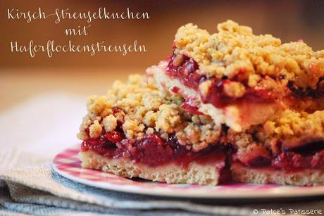 Hafer-Streuselkuchen 2 ways:  Blueberry Cheesecake & Kirsche [Made with ♥. Und Joghurt-Hefeteig!]