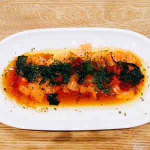 Lachs im Sashimi Style beim Hensslers Küche Public Viewing