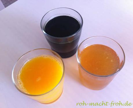 Erfrischende Drinks am Morgen: Chlorella-Zitrone, Orange, Goji-Limo