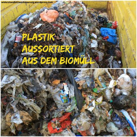 unglaubliche Mengen an Plastikmüll wurden aus dem Biomüll aussortiert