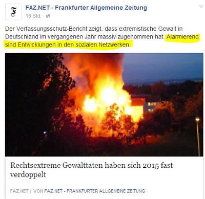 FAZ: Soziale Netzwerke alarmieren, während es in Berlin brennt