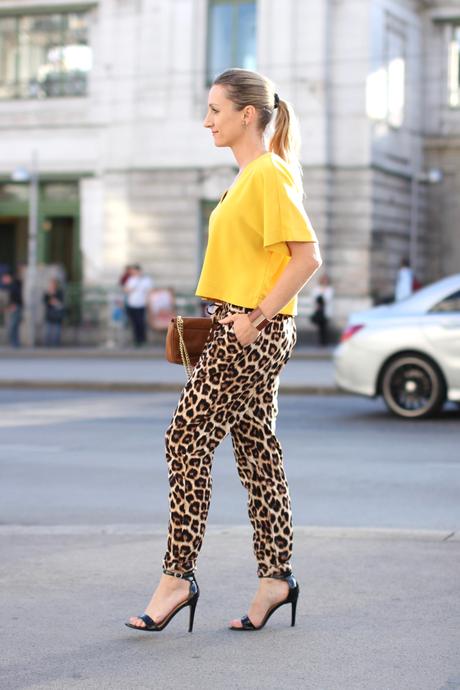 Leopard track pants & cropped top