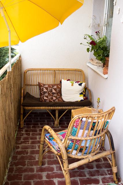 Hippie Flair Balkon Umstyling | Boho Bohemian small Balcony | DIY do it yourself Inspiration Interior Garten und Balkon | selbstgemachte Deko aus Naturmaterialien