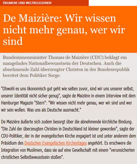 Merkel schickt Thomas de Maizière in Nervenklinik. Der Innenminister weiß nicht mehr genau, wer er ist.