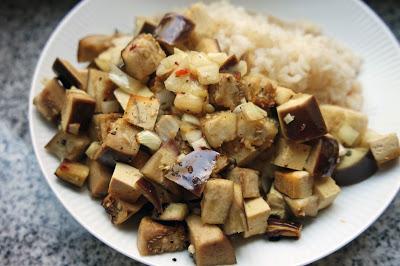Aubergine und Tofu aus dem Ofen