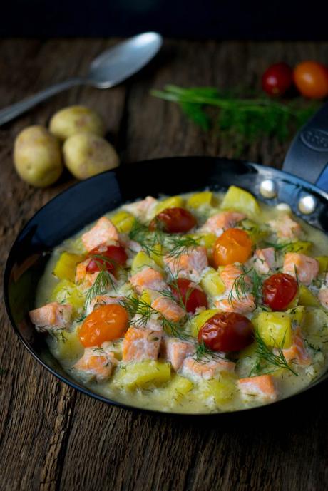 Hammer lecker! Kartoffel Lachs Pfanne Super lecker - Kartoffel Lachs Pfanne mit Dill