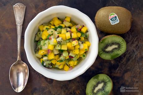 Mariniertes Lachsfilet mit Zespri-Kiwi Mango Salsa | Madame Cuisine Rezept