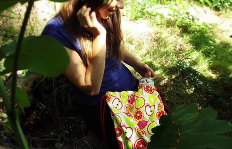 Unser neues Hobby: Aimees allererstes Nähprojekt: Ein fruchtiger Turnbeutel