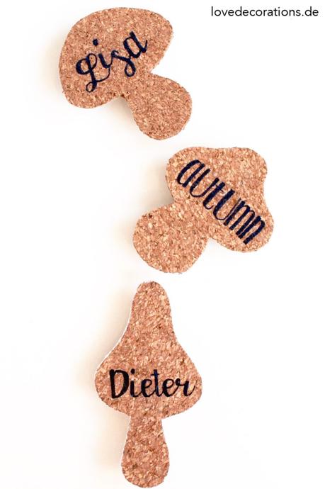 DIY Pilz Namensschild aus Kork | DIY Mushroom Name Tag