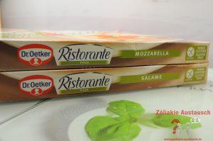 Die glutenfreien Dr. Oetker Pizzen: Salami und Mozzarella. Gewinnspiel Dr. Oetker glutenfreie Pizza Ristorante Mozzarella und Salami