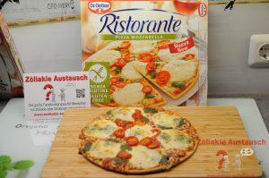 Die glutenfreien Dr. Oetker Pizzen: Salami und Mozzarella. Gewinnspiel Nach dem Backen