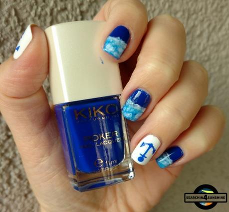 [Nails] Frischlackiert-Challenge: MARITIM mit KIKO Daring Game POKER nail lacquer 05 Exclusive Blue & essence 33 wild white ways