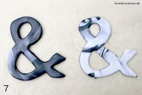 DIY marmorierte Ampersand Schlüsselanhänger